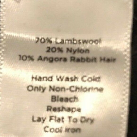 Talbots S Lambswool Nylon Angora Beaded Black Cardigan Shrug Sweater Retro 185J - Picture 9 of 9